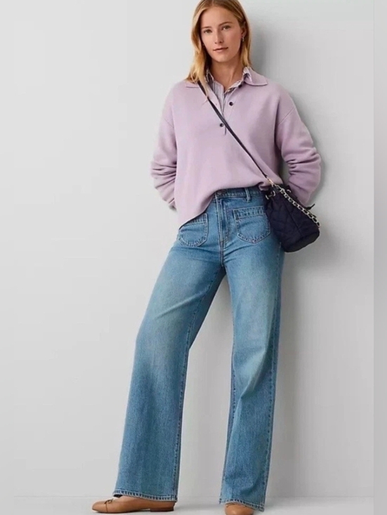 Ann Taylor Denim - ❤️ ANN TAYLOR HIGH RISE WIDE LEG PATCH POCKET JEANS, 10 (30)